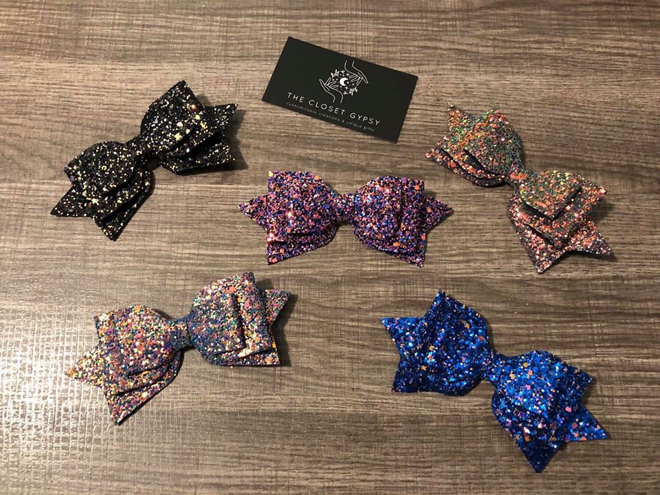 Pretty In Glitter-Dark Tone Hair Bow  Collection