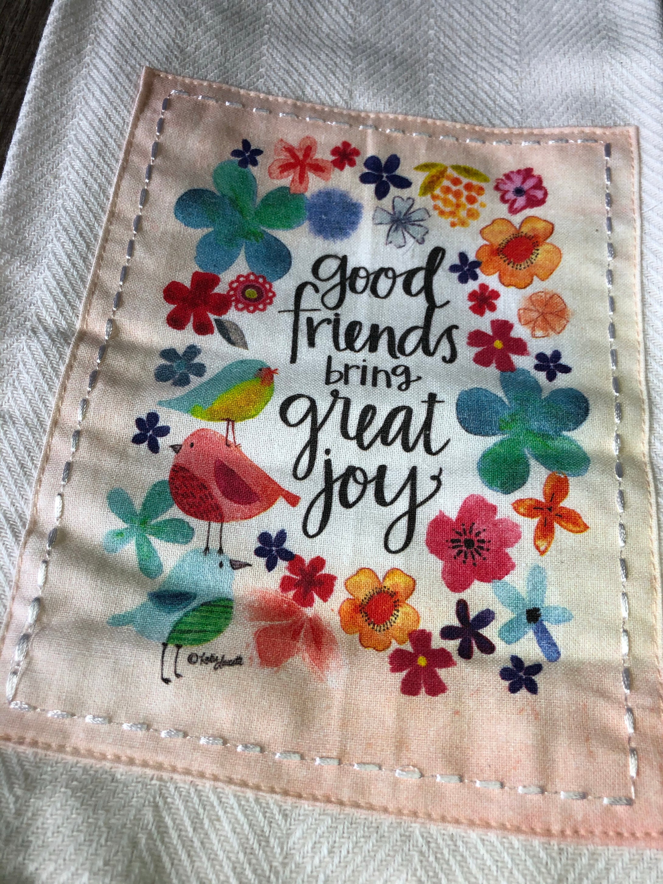 “Good Friends”-Fringe Flour Sack Towel