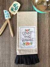 Load image into Gallery viewer, “Count Your Blessings”-Fringe Flour Sack Towel
