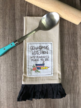 Load image into Gallery viewer, “Grandma’s Kitchen”-Fringe Flour Sack Towel
