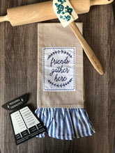 Load image into Gallery viewer, “Friends Gather Here” - Fringe Flour Sack Towel
