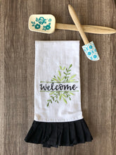 Load image into Gallery viewer, “Welcome”-Fringe Flour Sack Towel
