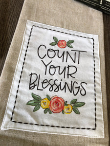 “Count Your Blessings”-Fringe Flour Sack Towel