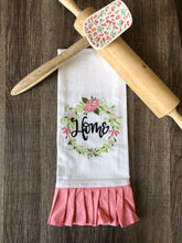 Load image into Gallery viewer, “Home”-Fringe Flour Sack Towel
