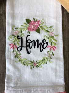 “Home”-Fringe Flour Sack Towel