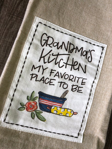 “Grandma’s Kitchen”-Fringe Flour Sack Towel